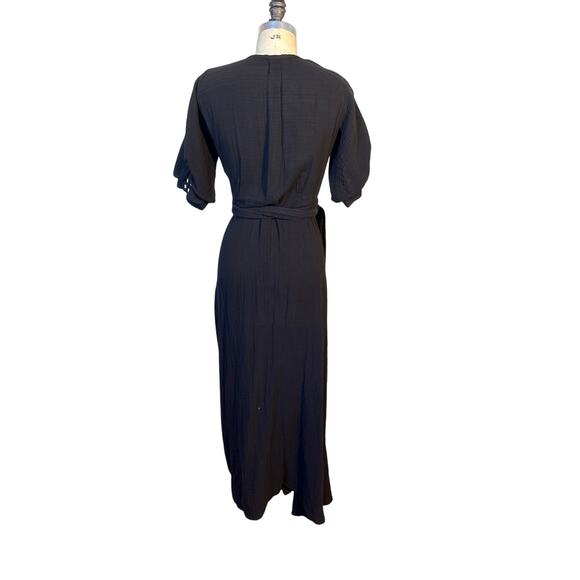 9 Seed Condesa Wrap Maxi Dress in Black Cotton Size Medium - Picture 6 of 9